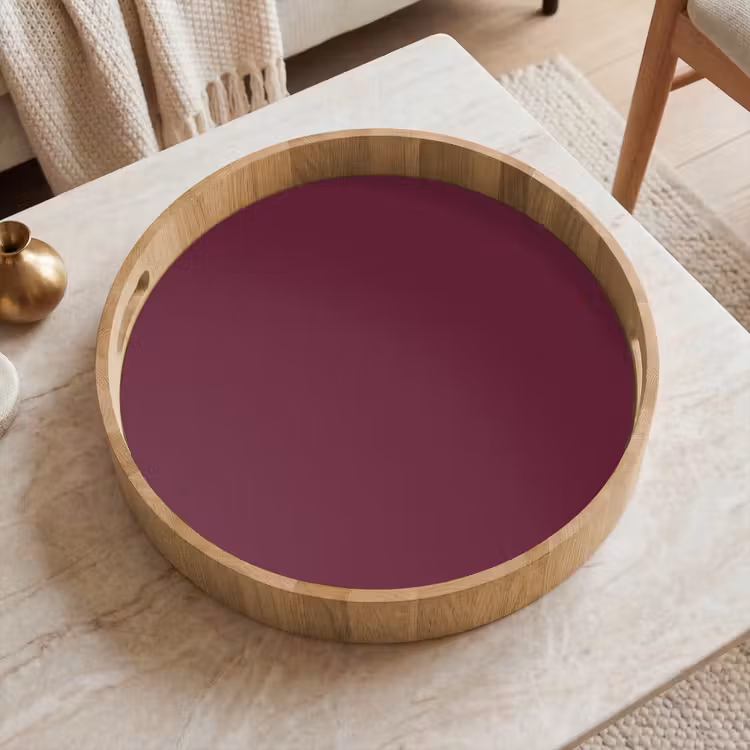 Deep - Plum - Paars Dienblad Rond middel 914 -sfeer1