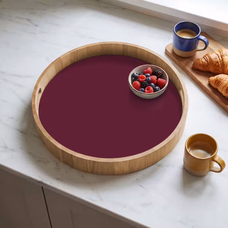 Deep - Plum - Paars Dienblad Rond middel 914 -sfeer2