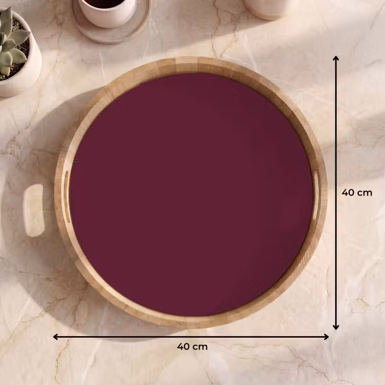 Deep - Plum - Paars Dienblad Rond middel 914 -USP_Formaat