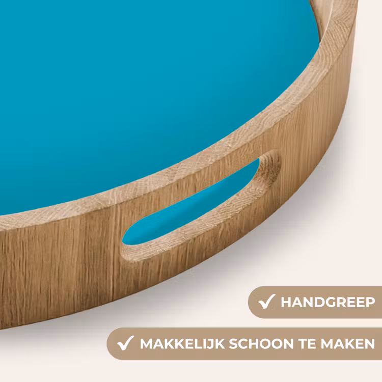 Deep - Turquoise - Turkoois Dienblad Rond middel 914 -USP_HandgreepNL