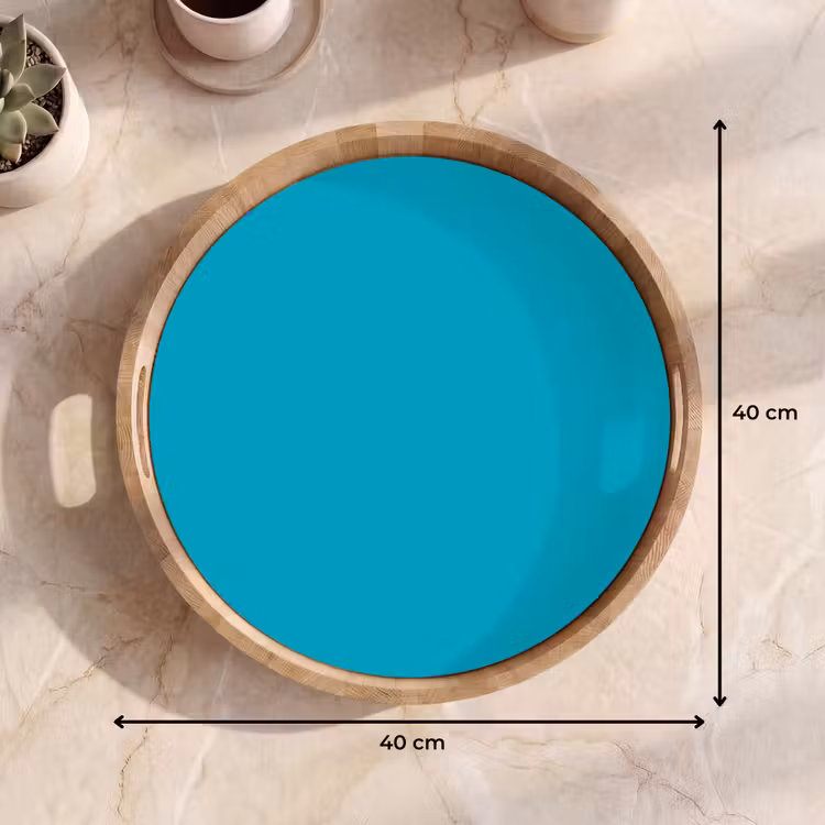 Deep - Turquoise - Turkoois Dienblad Rond middel 914 -USP_Formaat