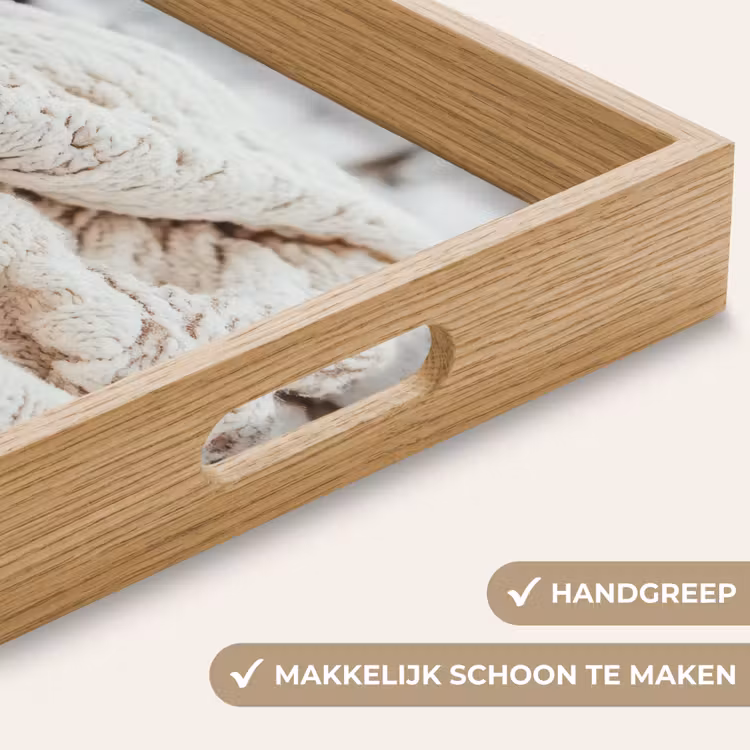 Deken - Wit - Boomstronk - Winter - Sneeuw Dienblad Rechthoek middel -USP_HandgreepNL