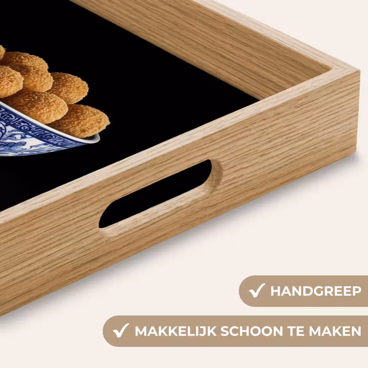Delfts blauw - Bitterballen - Holland - Schaal Dienblad Rechthoek middel -USP_HandgreepNL