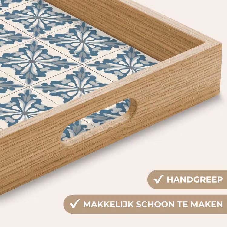 Dessin - Tegel - Blauw Dienblad Rechthoek middel 911 -USP_HandgreepNL