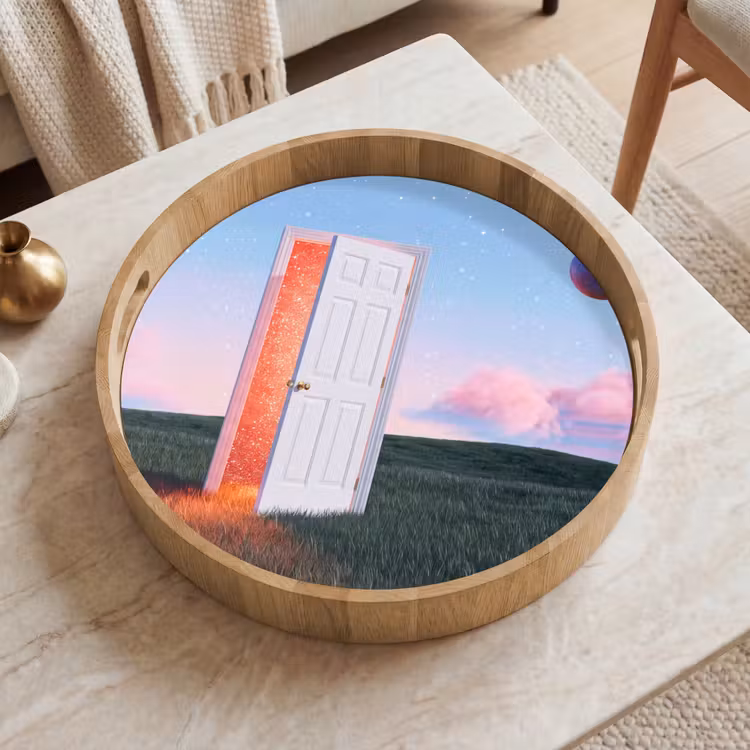 Dienblad - Deur - Fantasie - Ruimte - Deur - Fantasie - Ruimte Dienblad Rond middel