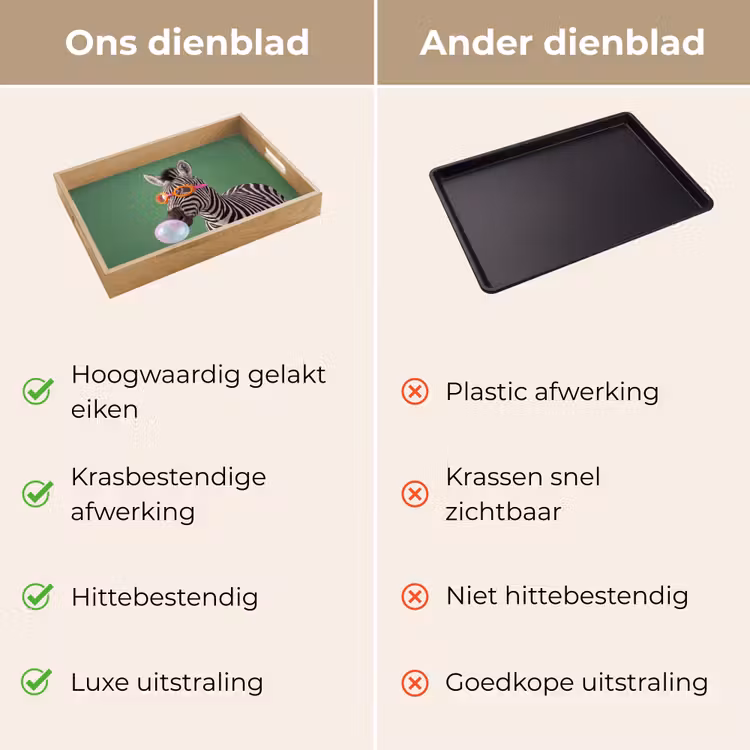 Dier - Bril - Bel - Modern - Groen Dienblad Rechthoek middel -USP_VergelijkingNL