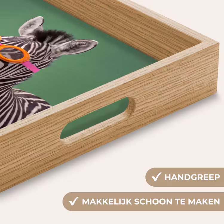 Dier - Bril - Bel - Modern - Groen Dienblad Rechthoek middel -USP_HandgreepNL