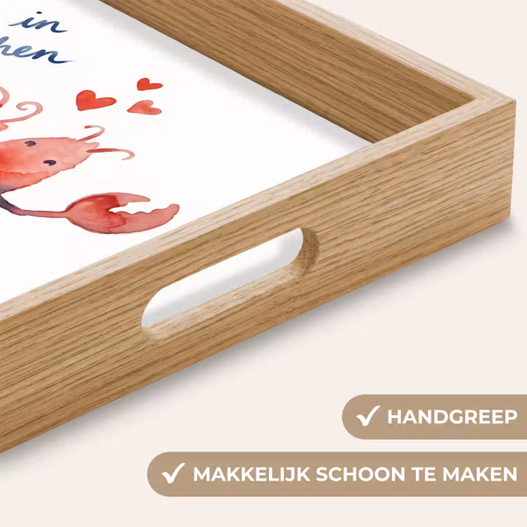 Dier - Dans - Liefde - Waterverf - Rood Dienblad Rechthoek middel -USP_HandgreepNL
