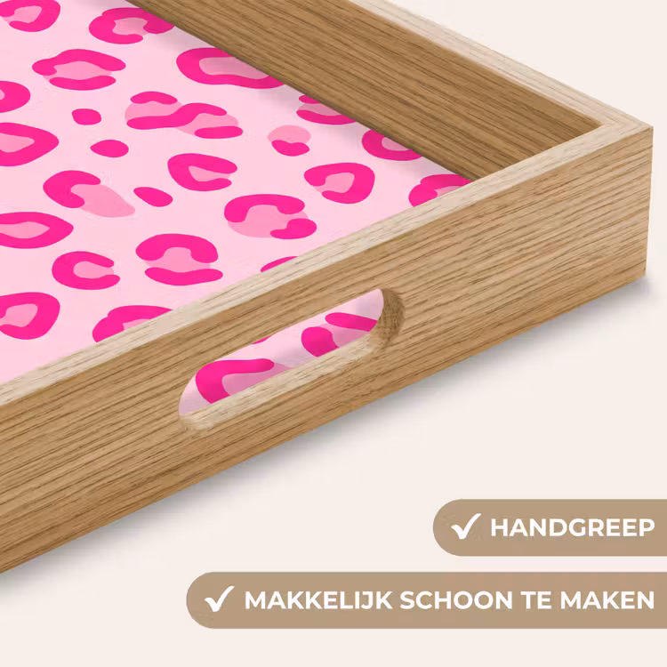 Dierenprint - Patroon - Abstract - Modern - Roze Dienblad Rechthoek middel -USP_HandgreepNL