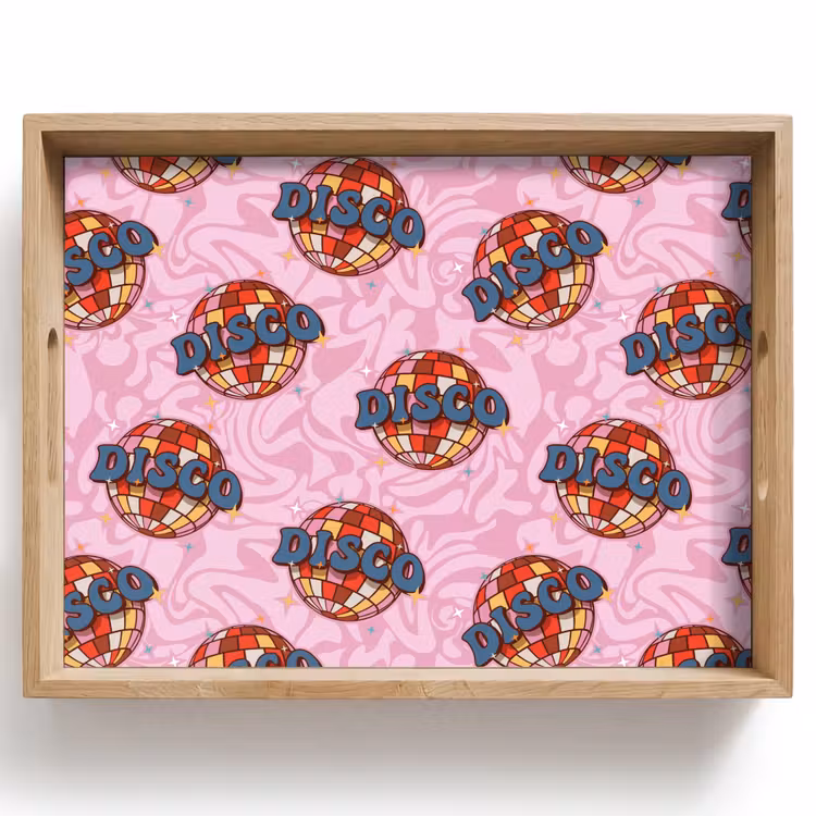 Disco - Bal - Patroon - Roze Dienblad Rechthoek middel 911 -z3d_shopping