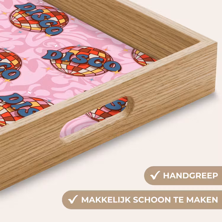 Disco - Bal - Patroon - Roze Dienblad Rechthoek middel 911 -USP_HandgreepNL