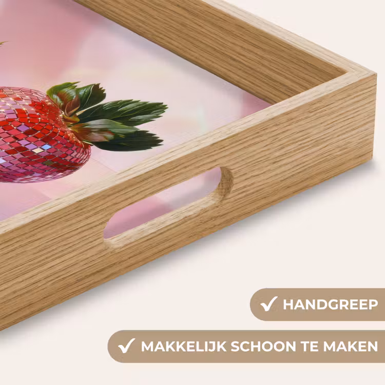 Disco - Fruit - Glitter - Strawberry Dienblad Rechthoek middel -USP_HandgreepNL