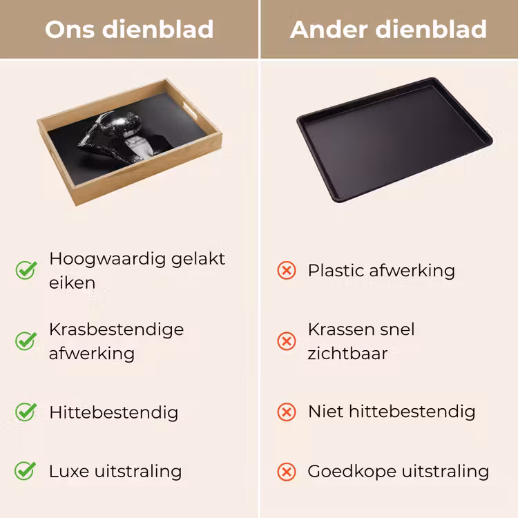 Discobal - Gezicht - Glamour - Zwart Dienblad Rechthoek middel -USP_VergelijkingNL