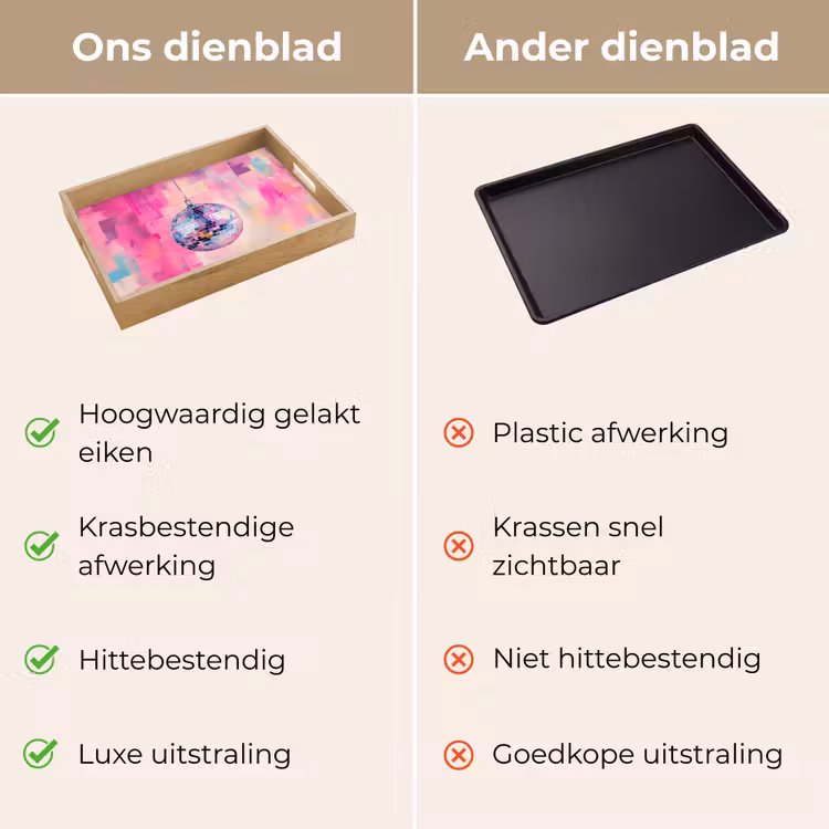 Discobal - Pink - Verf Dienblad Rechthoek middel -USP_VergelijkingNL