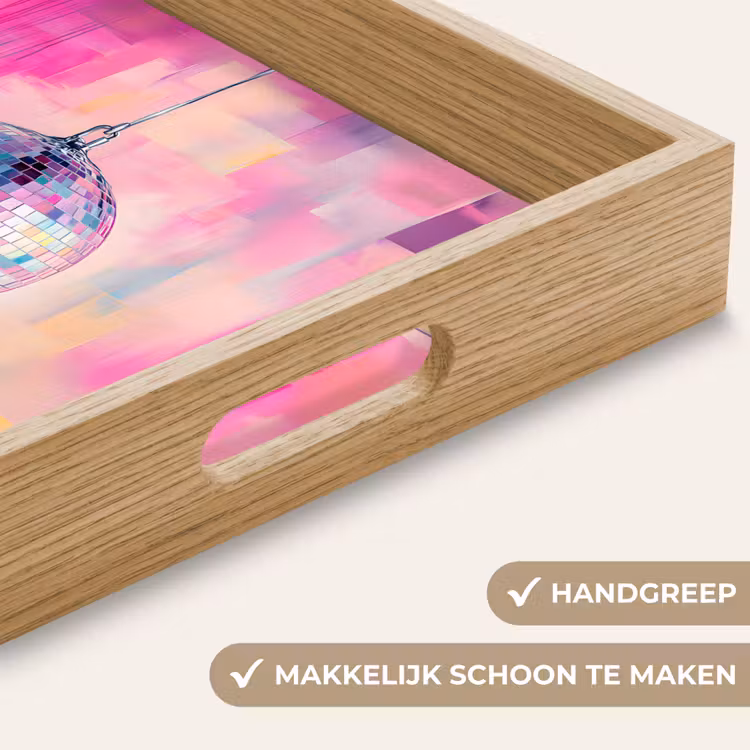 Discobal - Pink - Verf Dienblad Rechthoek middel -USP_HandgreepNL