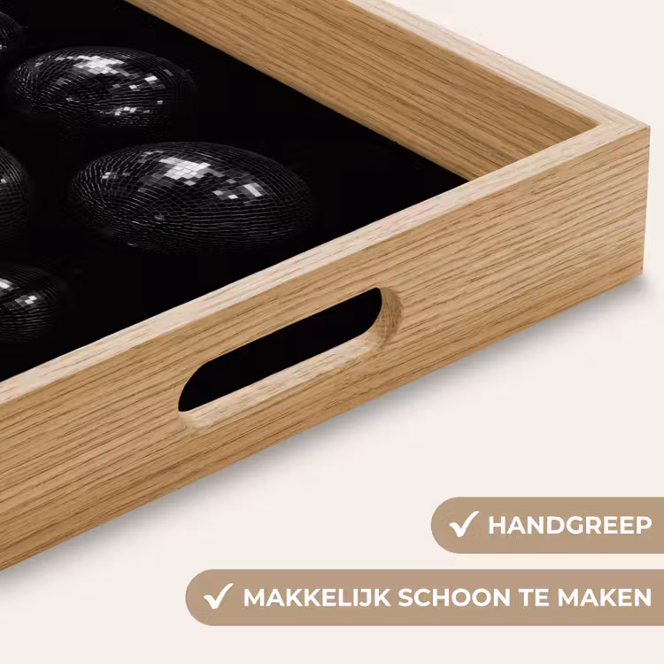 Discoballen - Minimalistisch - Zwart Dienblad Rechthoek middel -USP_HandgreepNL