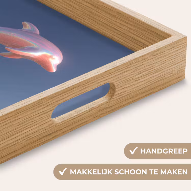 Dolfijn - Roze - Astronaut Dienblad Rechthoek middel -USP_HandgreepNL