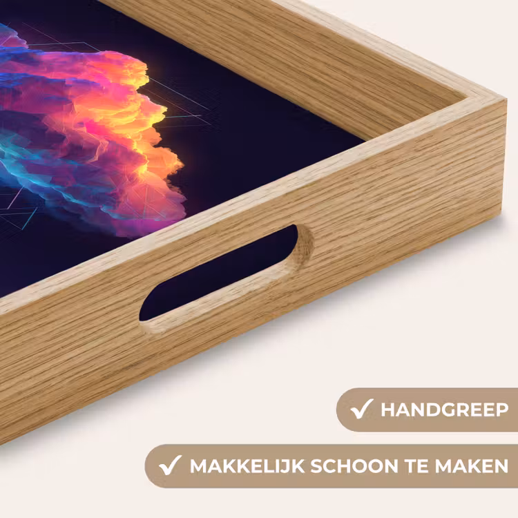 Donderwolk - Bliksemschicht - Licht - Blauw Dienblad Rechthoek middel -USP_HandgreepNL
