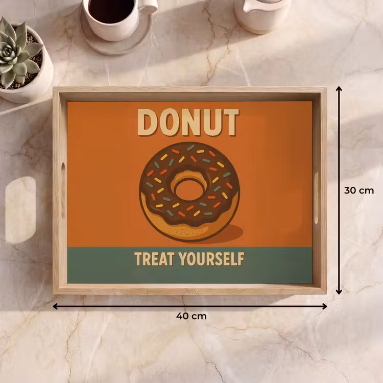 Donut - Spikkels - Kleurrijk - Quote Dienblad Rechthoek middel -USP_Formaat