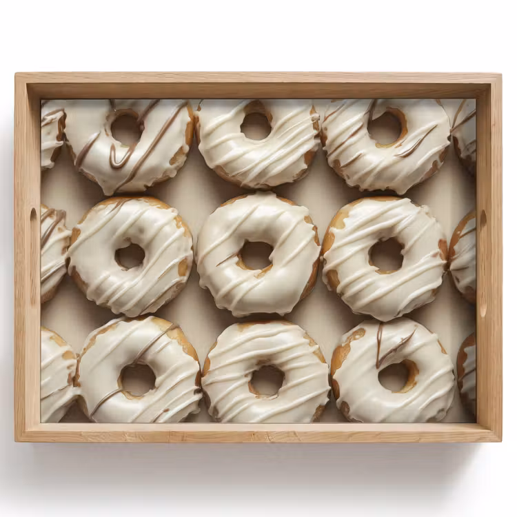 Donuts - Chocolade - Wit - Beige Dienblad Rechthoek middel -z3d_shopping