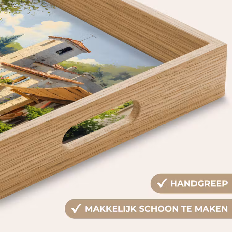 Dorp - Zon - Kraampjes - Huizen Dienblad Rechthoek middel -USP_HandgreepNL