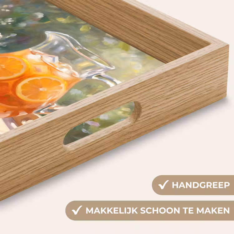 Drank - Citroen - Zomer - Tuin - Geel Dienblad Rechthoek middel -USP_HandgreepNL