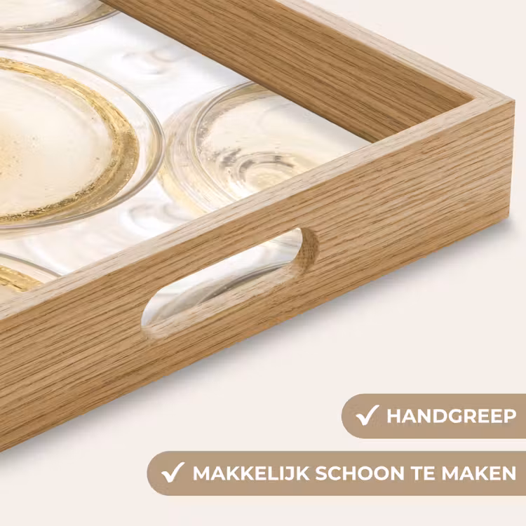 Drank - Glazen - Feest - Goud Dienblad Rechthoek middel -USP_HandgreepNL
