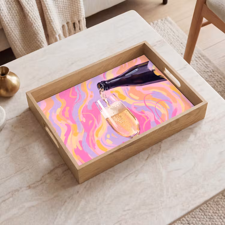 Drank - Inschenken - Feest - Abstract - Roze Dienblad Rechthoek middel -sfeer1