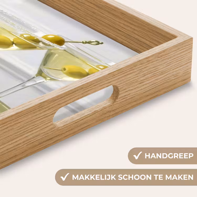 Drank - Martini - Olijven - Modern - Wit Dienblad Rechthoek middel -USP_HandgreepNL