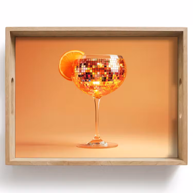Drank - Oranje - Glitter - Disco Dienblad Rechthoek middel -z3d_shopping