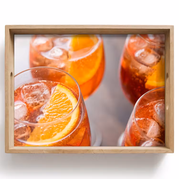 Drank - Sinaasappel - IJs - Zomer - Oranje Dienblad Rechthoek middel -z3d_shopping