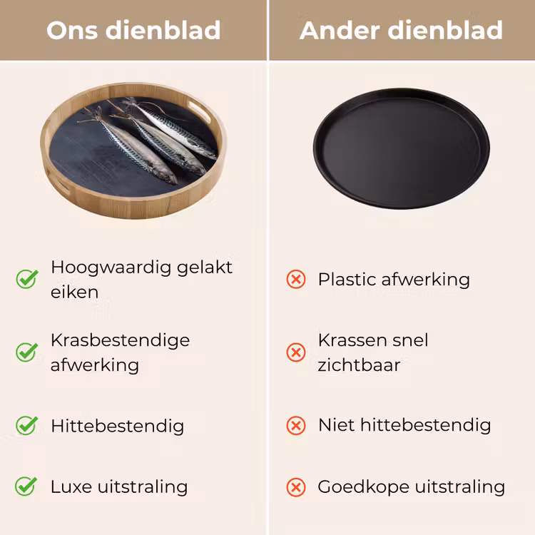 Dienblad - Drie vissen - Touw - Drie vissen - Touw Dienblad Rond middel