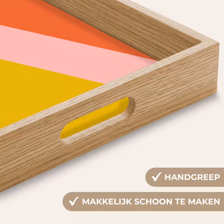 Driehoeken - Kleurrijk - Abstract Dienblad Rechthoek middel -USP_HandgreepNL