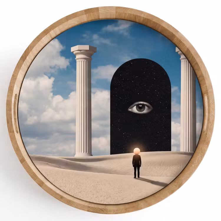 Dienblad - Droom - Woestijn - Oog - Droom - Woestijn - Oog Dienblad Rond middel