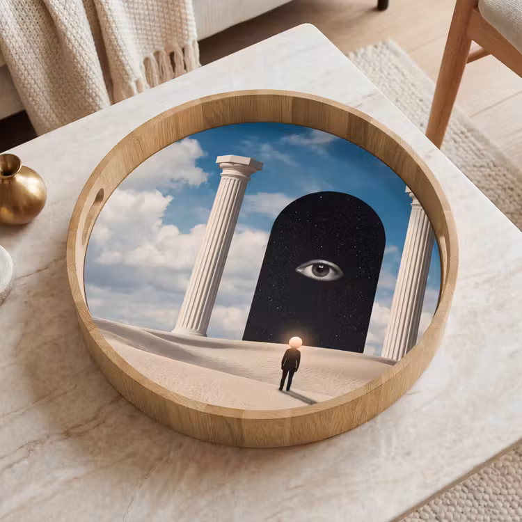 Dienblad - Droom - Woestijn - Oog - Droom - Woestijn - Oog Dienblad Rond middel