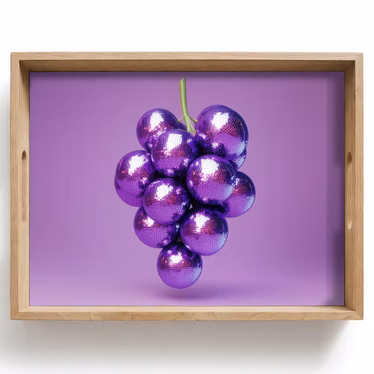 Druif - Disco - Glitter - Paars Dienblad Rechthoek middel -z3d_shopping