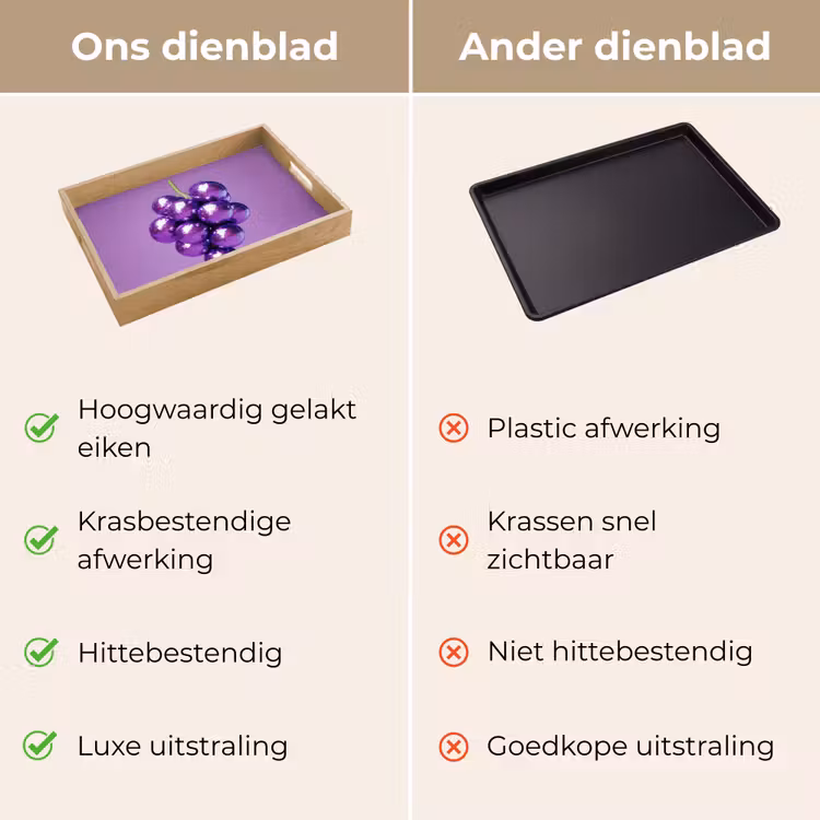 Druif - Disco - Glitter - Paars Dienblad Rechthoek middel -USP_VergelijkingNL