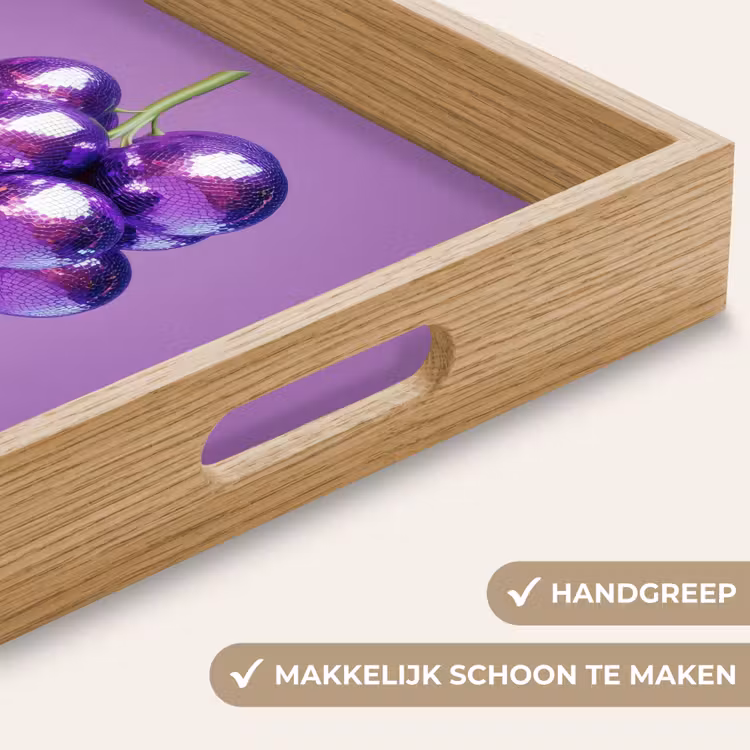 Druif - Disco - Glitter - Paars Dienblad Rechthoek middel -USP_HandgreepNL
