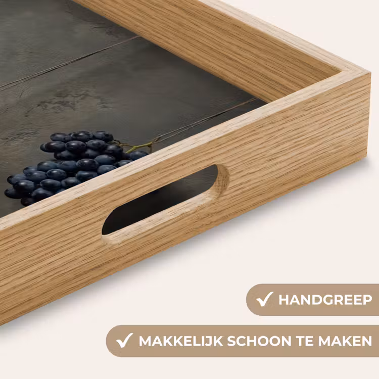 Druiven - Kleurrijk - Muur Dienblad Rechthoek middel -USP_HandgreepNL