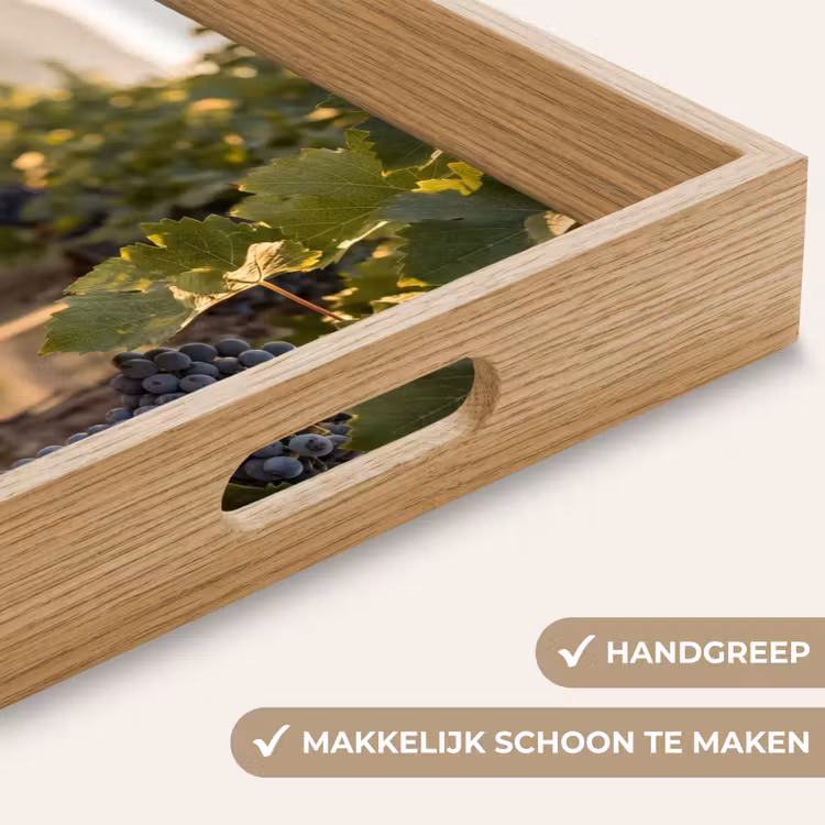 Druiven - Wijngaard - Zonlicht Dienblad Rechthoek middel -USP_HandgreepNL