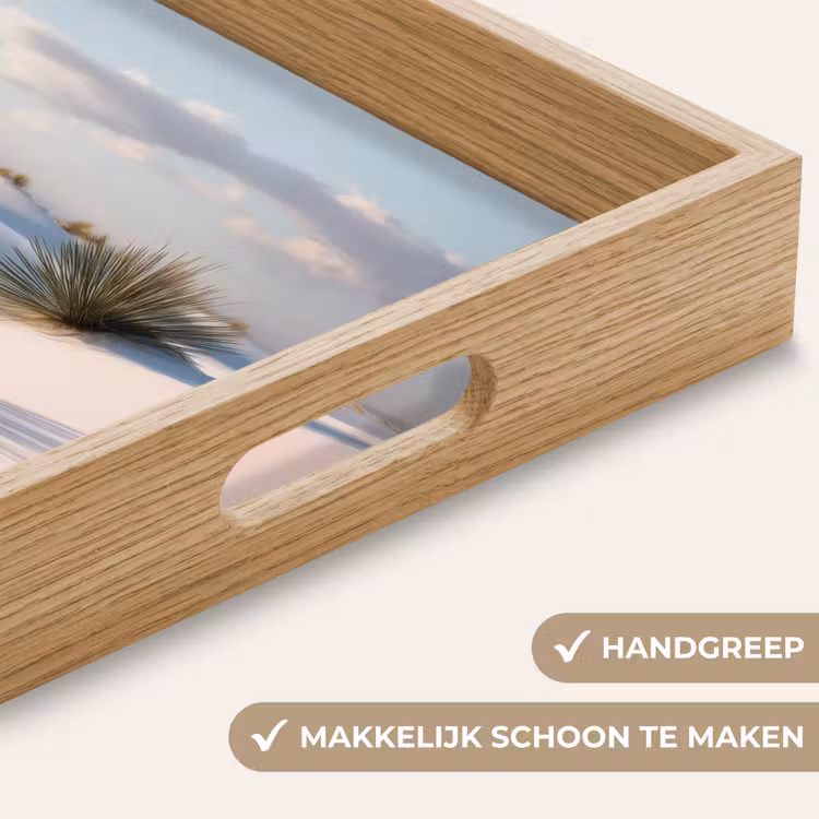 Duinen - Gras - Wolken - Beige Dienblad Rechthoek middel -USP_HandgreepNL