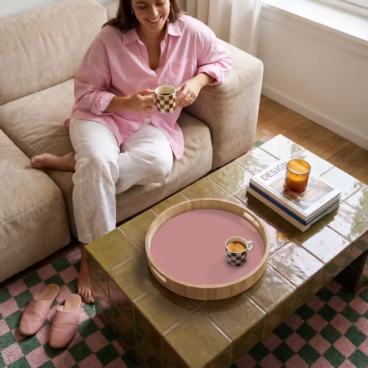 Dusty - Rose - Roze Dienblad Rond middel 914 -sfeer3