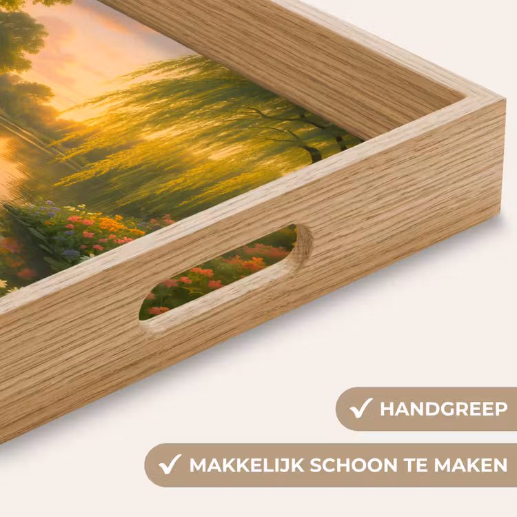 Eenden - Vijver - Bloemen Dienblad Rechthoek middel -USP_HandgreepNL