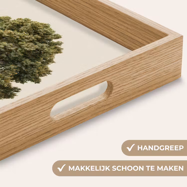 Eikenboom - Groen - Lichte achtergrond Dienblad Rechthoek middel -USP_HandgreepNL