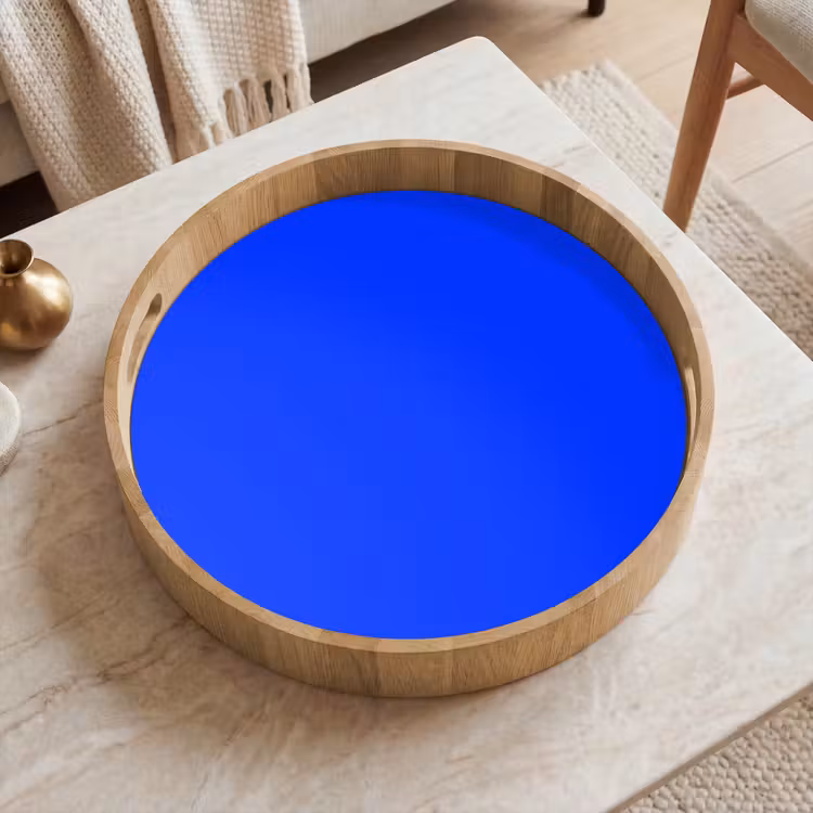 Electric - Blue - Blauw Dienblad Rond middel 914 -sfeer1