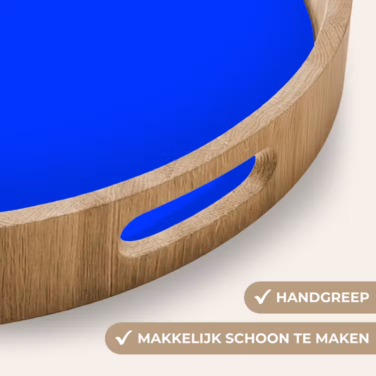 Electric - Blue - Blauw Dienblad Rond middel 914 -USP_HandgreepNL