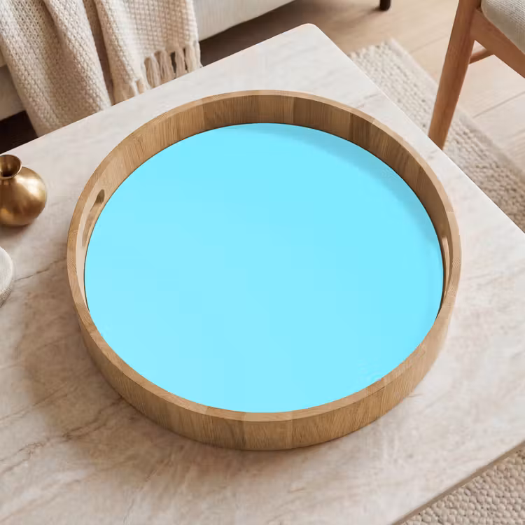 Electric - Cyan - Blauw Dienblad Rond middel 914 -sfeer1