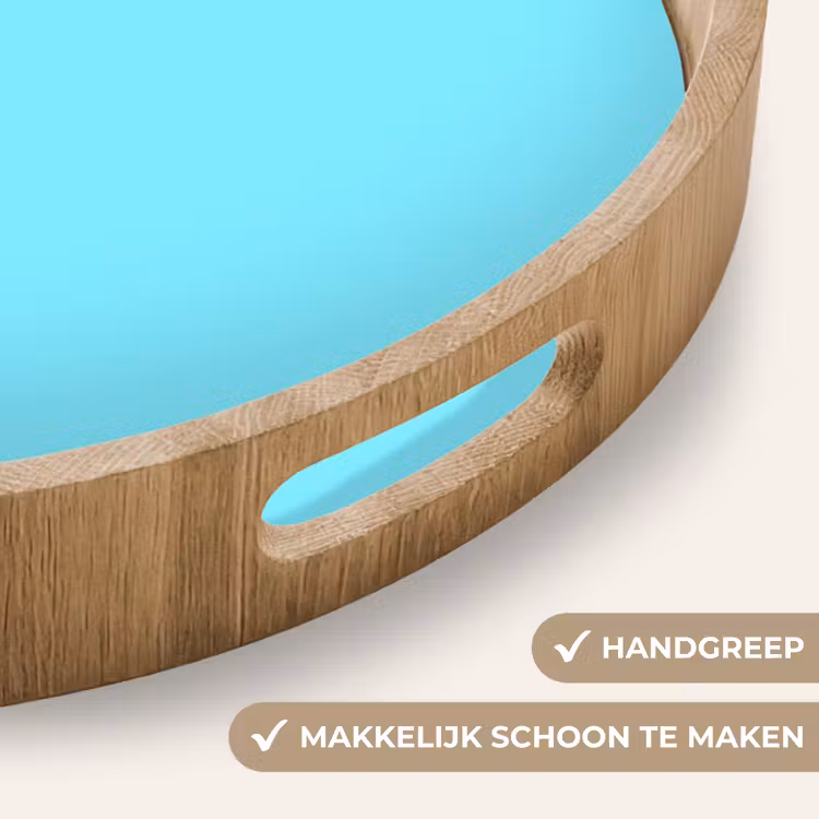 Electric - Cyan - Blauw Dienblad Rond middel 914 -USP_HandgreepNL