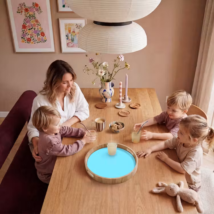 Electric - Cyan - Blauw Dienblad Rond middel 914 -sfeer4
