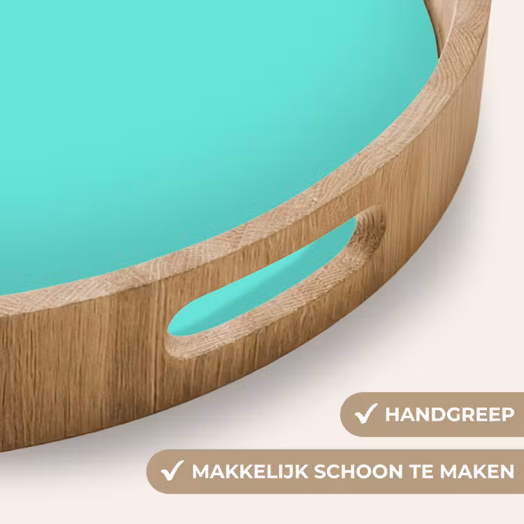 Electric - Cyan - Turkoois Dienblad Rond middel 914 -USP_HandgreepNL